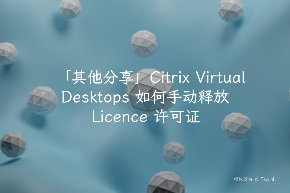 「其他分享」Citrix Virtual Desktops 如何手动释放 Licence 许可证插图
