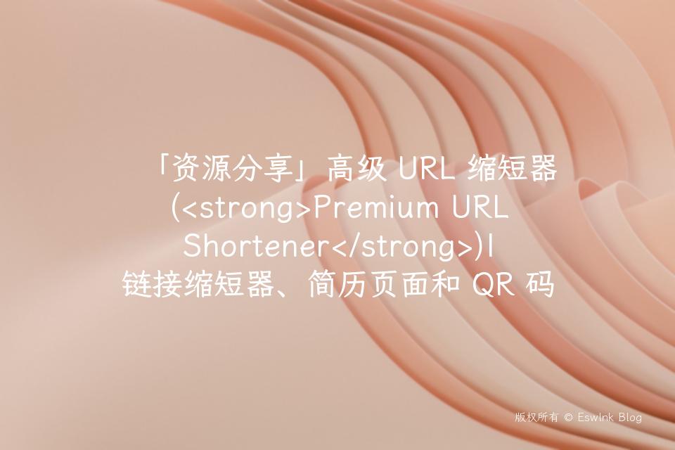 「资源分享」高级 URL 缩短器 (<strong>Premium URL Shortener</strong>)| 链接缩短器、简历页面和 QR 码插图